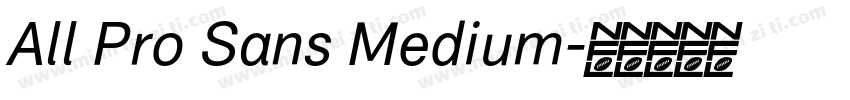 All Pro Sans Medium字体转换